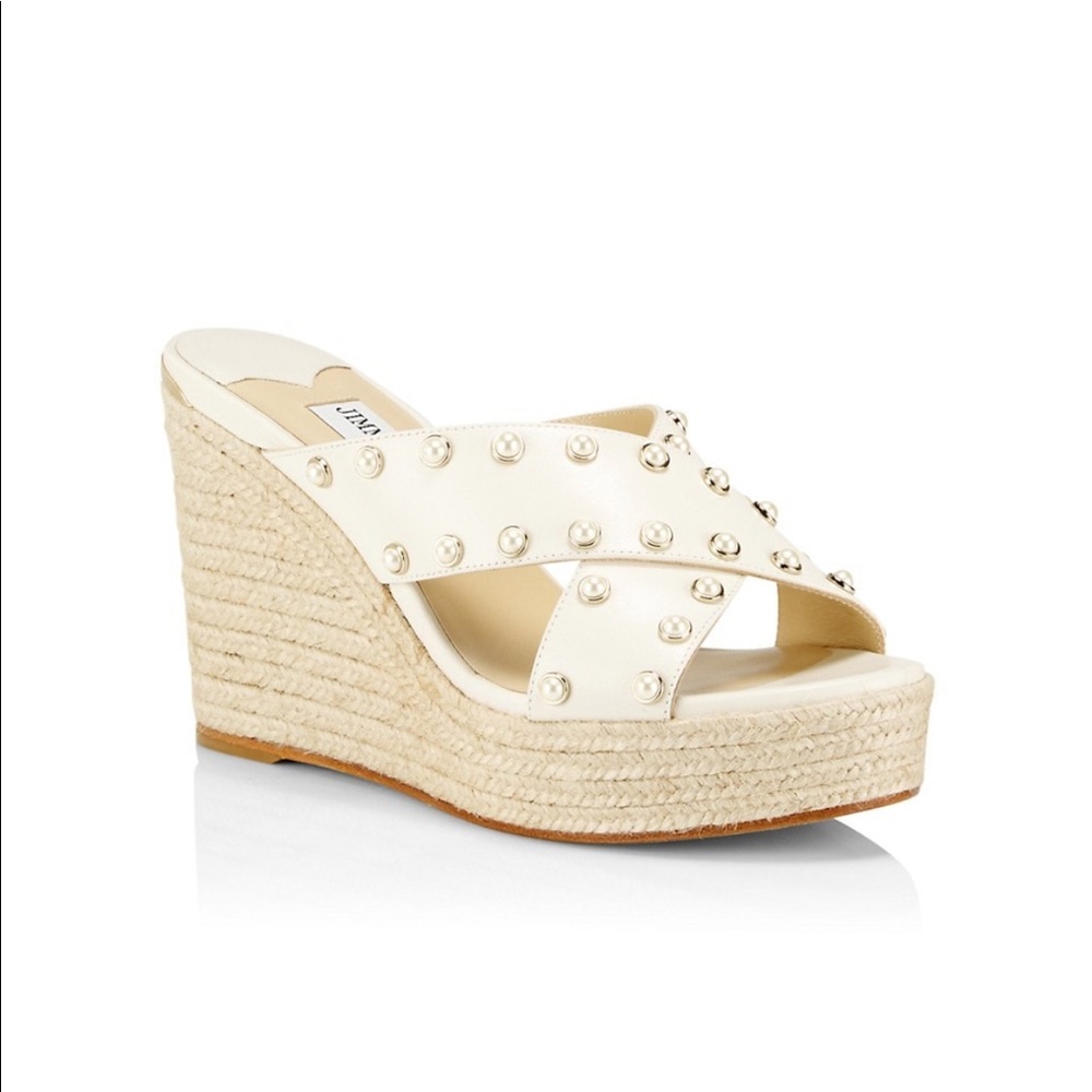 🎉SOLD🎉Jimmy Choo Dovina 100 Leather Espadrille Wedge Sandals